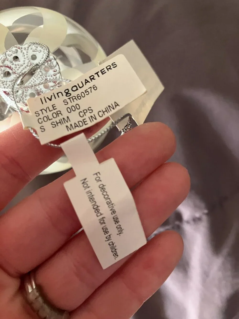 Vintage Clear Glass Christmas Ornament from Carson Pirie Scott